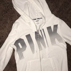 White Victoria Secret Pink zip up